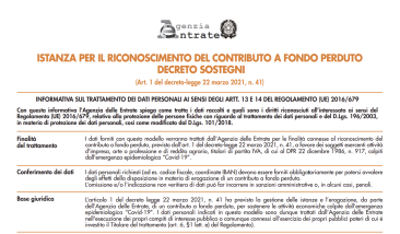 Contributi a fondo perduto Decreto Sostegni: calcolatore online